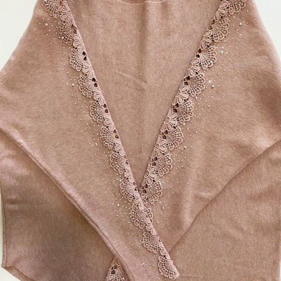 Vince Milano Jersey Ladies M Pink with sparkle pattern down sleeves - Picture 9 of 9